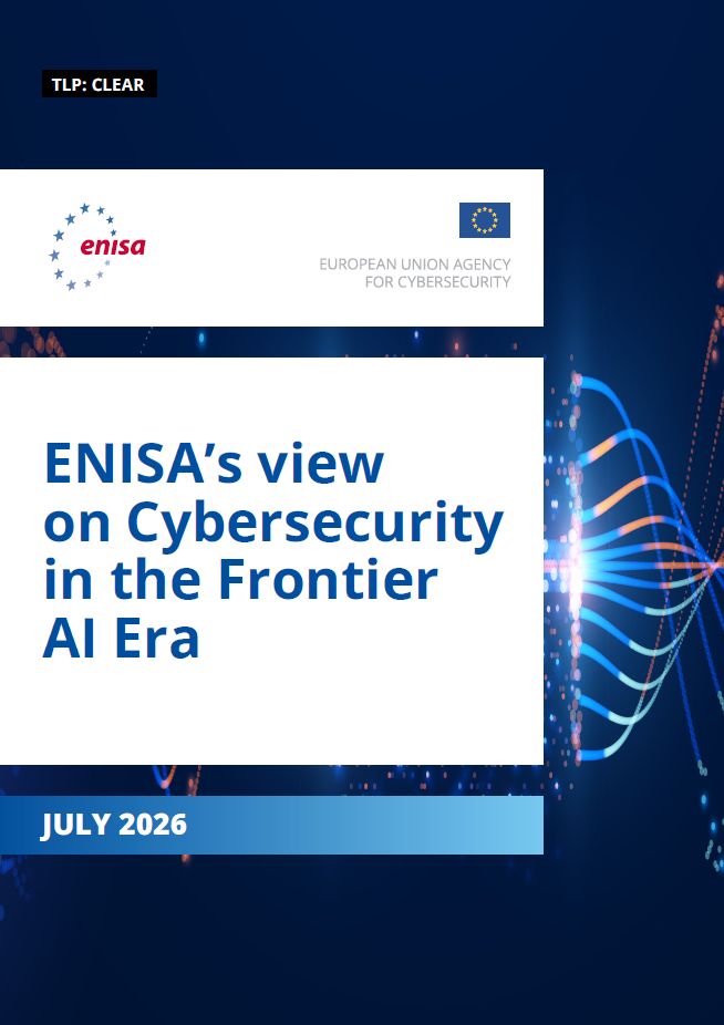 Cover of the ENISA publication on cybersecurity in the frontier AI era, published in July 2026