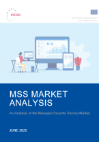 Managed Security Services Analysis cover featuring an illistration of a woman working on different screens with statistics