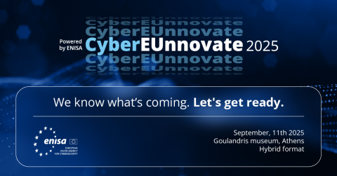 Promotional visual for ENISA's Cyber EUnnovate 2025 conference