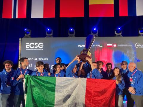 Picture of the winning team of the ECSC 2025 - Italy