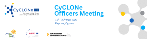 Banner promoting the EU Cyclone Officers meeting, taking place in Paphos, Cyprus on 19-20 May 2026