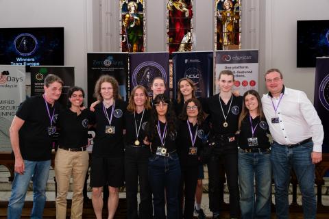 Team Europe winning first place at the Women's International Cybersecurity Challenge