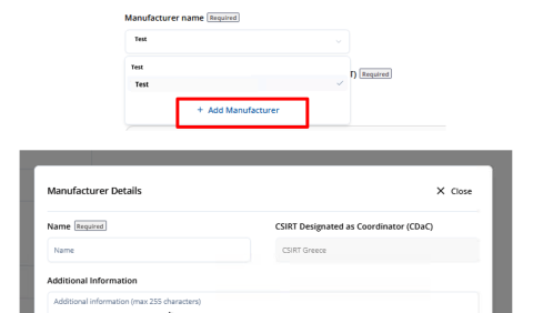 Add manufacturer