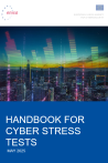 Publication cover for Handbook for Cyber Stress Tests - Skyline image with different metrics visual