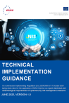 Cover of the publication titled “NIS 2 Implementation Guidance,” featuring hand icons related to cybersecurity and the NIS 2 logo in the centre, with “June 2025” noted at the bottom.